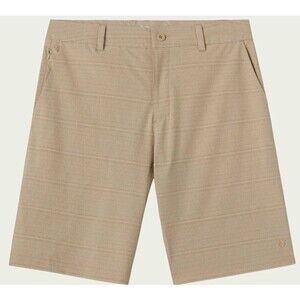 HANG TEN Men's Hybrid Board Shorts Size 34 Stretch 10" Inseam Quick Dry Tan